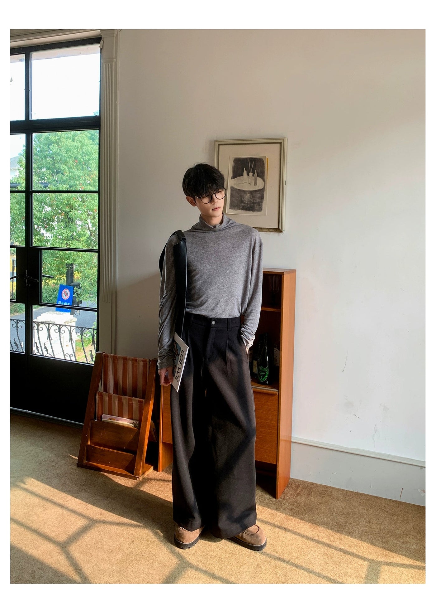 Woo Minimal Plain Color Trousers-korean-fashion-Trousers-Woo's Closet-OH Garments