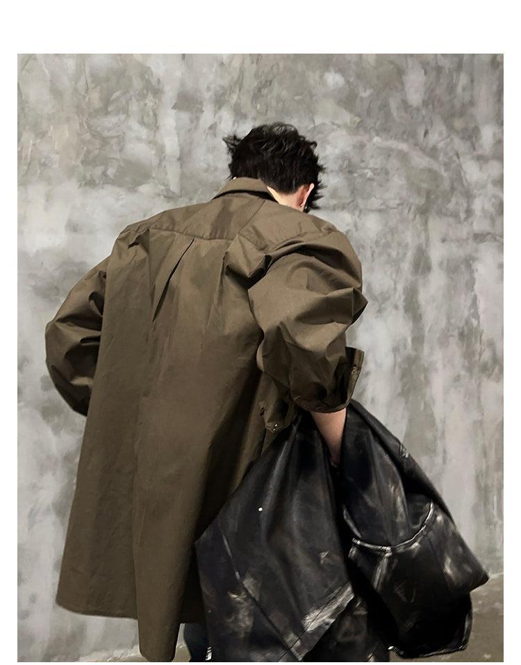 Woo Pleated Loose Fit Shirt-korean-fashion-Shirt-Woo's Closet-OH Garments