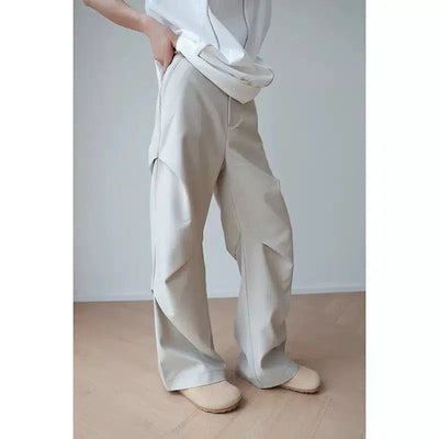 Woo Pleated Slim Fit Trousers-korean-fashion-Trousers-Woo's Closet-OH Garments