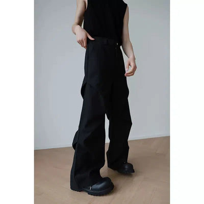 Woo Pleated Slim Fit Trousers-korean-fashion-Trousers-Woo's Closet-OH Garments