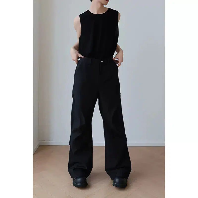 Woo Pleated Slim Fit Trousers-korean-fashion-Trousers-Woo's Closet-OH Garments