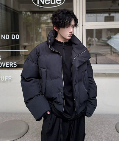 Woo Side Pockets Puffer Jacket-korean-fashion-Jacket-Woo's Closet-OH Garments