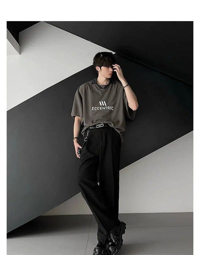 Woo Smart Fold Pleats Trousers-korean-fashion-Trousers-Woo's Closet-OH Garments