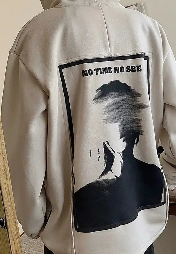 Woo Smudged Lady Portrait Hoodie-korean-fashion-Hoodie-Woo's Closet-OH Garments