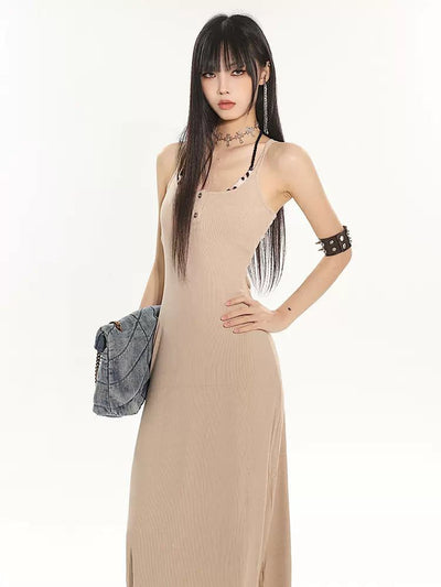 Yaya Elastic Back Cross Slim Dress-korean-fashion-Dress-Yaya's Closet-OH Garments