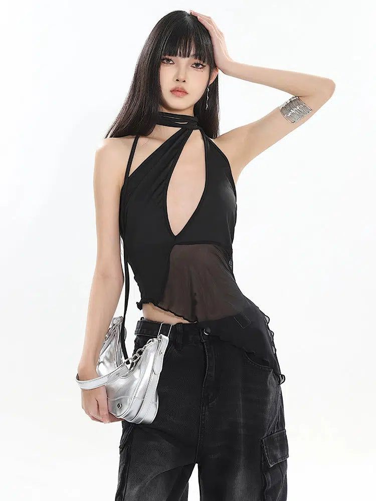 Yaya Shoulder Strap See-Through Camisole-korean-fashion-Camisole-Yaya's Closet-OH Garments
