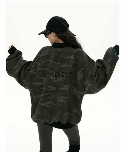 Zero Faded Oversized Camo Crewneck-korean-fashion-Crewneck-Zero's Closet-OH Garments