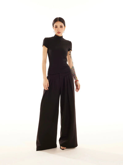 Zero Slim Fit Short Sleeve Mockneck-korean-fashion-Mockneck-Zero's Closet-OH Garments