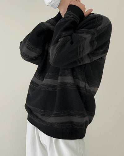 Zhou Abstract Lines Striped Sweater-korean-fashion-Sweater-Zhou's Closet-OH Garments