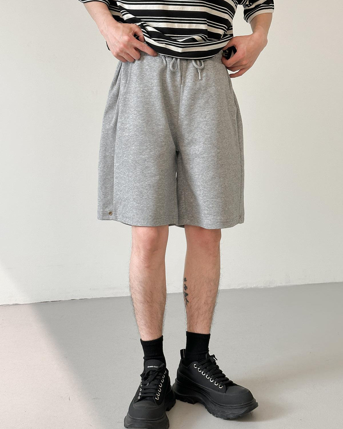 Zhou Athleisure Drawstring Cotton Shorts-korean-fashion-Shorts-Zhou's Closet-OH Garments