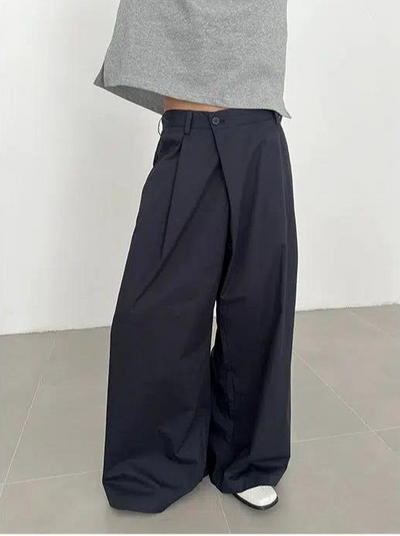 Zhou Basic Asymmetric Closure Pants-korean-fashion-Pants-Zhou's Closet-OH Garments