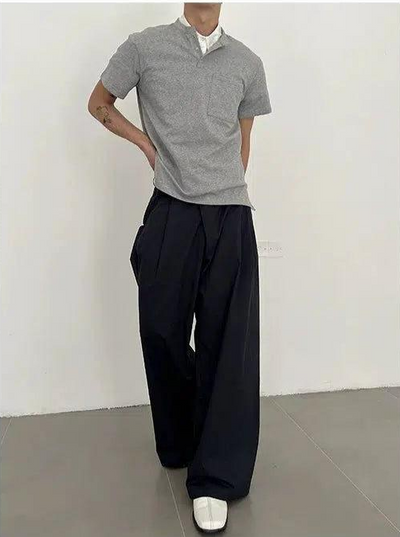 Zhou Basic Asymmetric Closure Pants-korean-fashion-Pants-Zhou's Closet-OH Garments