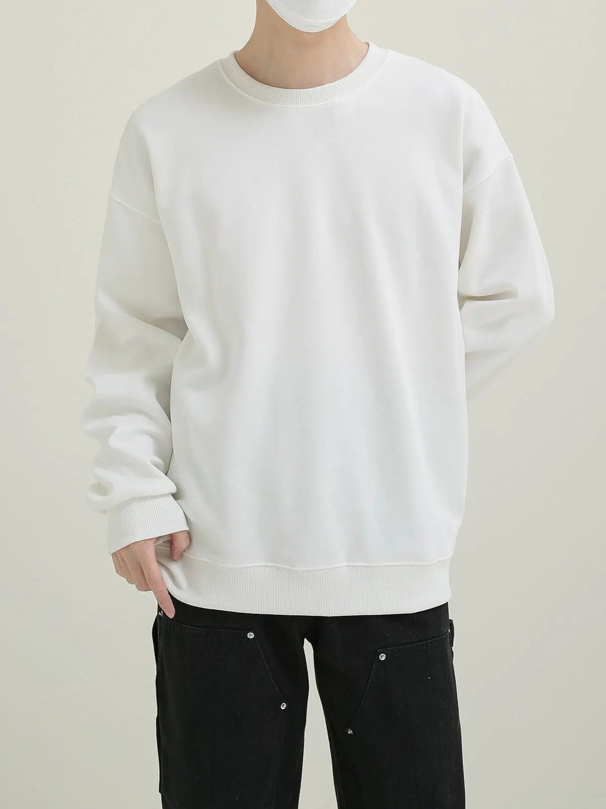 Zhou Basic Drop Shoulder Crewneck-korean-fashion-Crewneck-Zhou's Closet-OH Garments