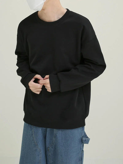 Zhou Basic Drop Shoulder Crewneck-korean-fashion-Crewneck-Zhou's Closet-OH Garments