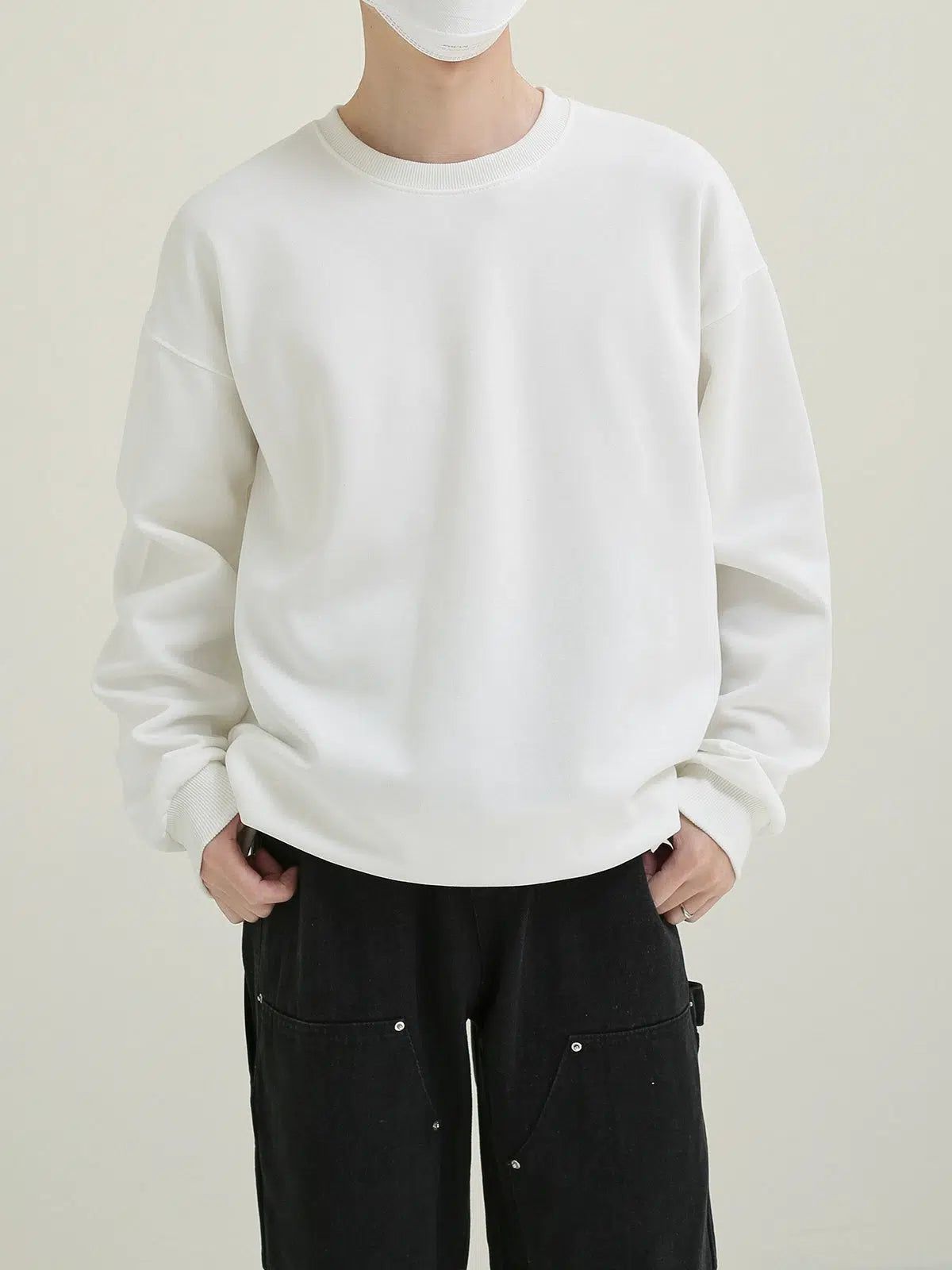 Zhou Basic Drop Shoulder Crewneck-korean-fashion-Crewneck-Zhou's Closet-OH Garments