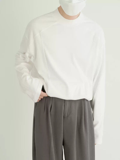 Zhou Basic High Collar Long Sleeve T-Shirt-korean-fashion-T-Shirt-Zhou's Closet-OH Garments