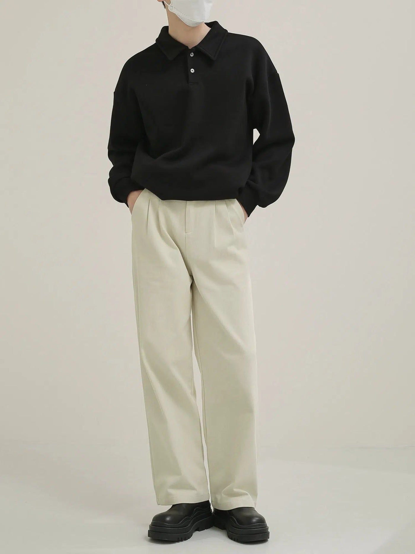 Zhou Basic Long Sleeve Polo-korean-fashion-Polo-Zhou's Closet-OH Garments