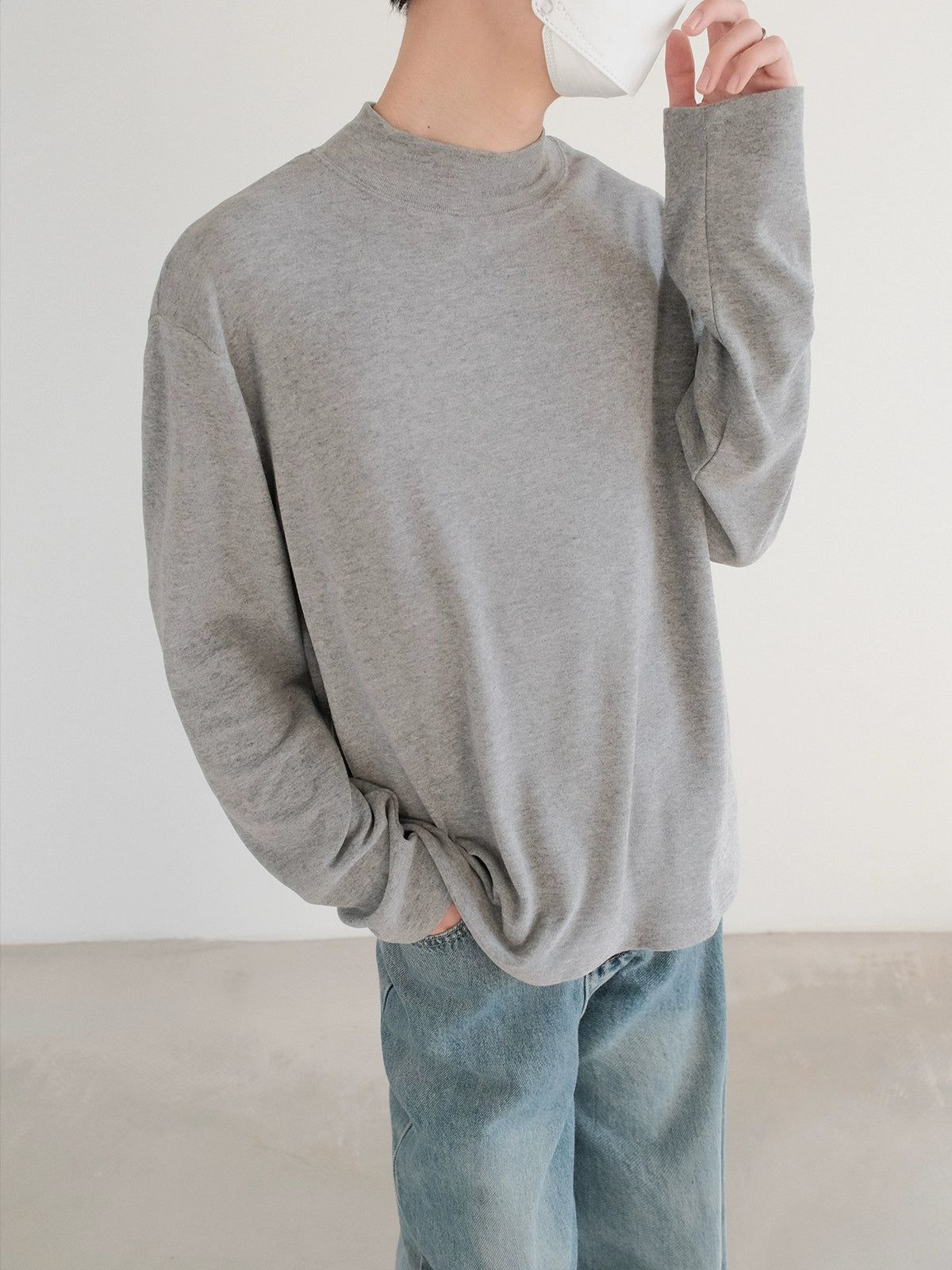 Zhou Basic Relaxed Fit Mockneck-korean-fashion-Mockneck-Zhou's Closet-OH Garments