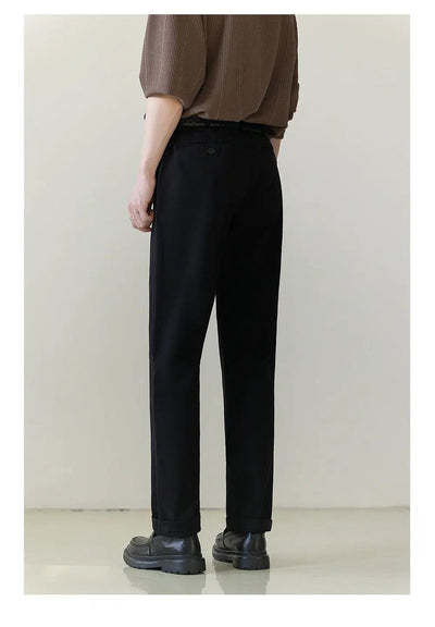 Zhou Basic Slim Fit Trousers-korean-fashion-Trousers-Zhou's Closet-OH Garments