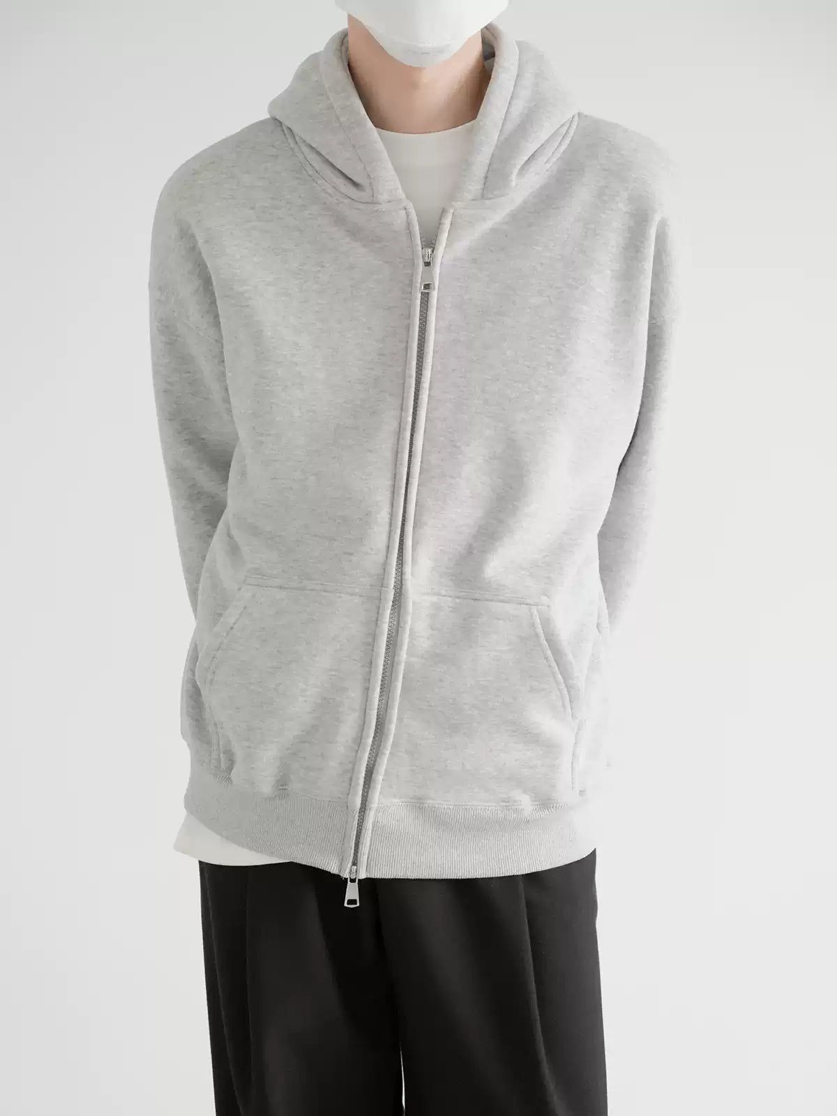 Zhou Basic Solid Dual End Zipped Hoodie-korean-fashion-Hoodie-Zhou's Closet-OH Garments