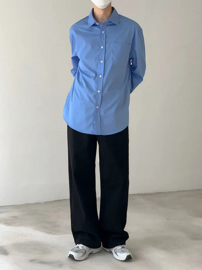 Zhou Basic Style Front Pocket Shirt-korean-fashion-Shirt-Zhou's Closet-OH Garments