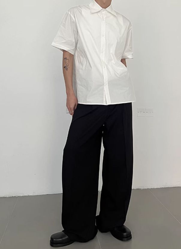 Zhou Belt Strap Pleats Trousers-korean-fashion-Trousers-Zhou's Closet-OH Garments