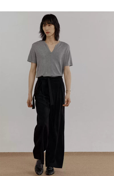 Zhou Belt Strap Wide Pants-korean-fashion-Pants-Zhou's Closet-OH Garments