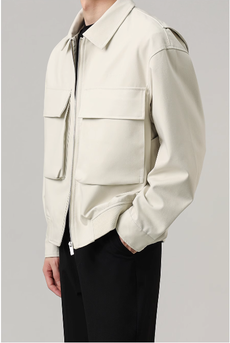 Zhou Big Flap Pocket Zip-Up Jacket-korean-fashion-Jacket-Zhou's Closet-OH Garments