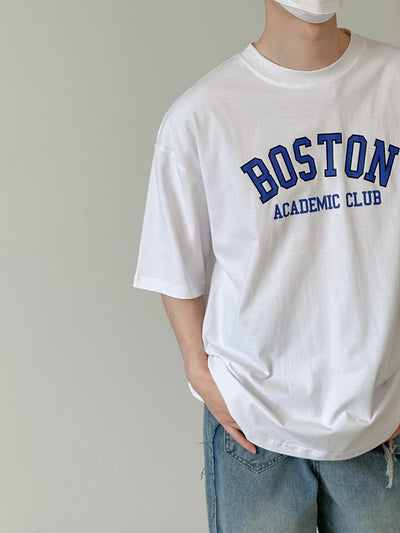 Zhou Boston Academic Club Casual T-Shirt-korean-fashion-T-Shirt-Zhou's Closet-OH Garments