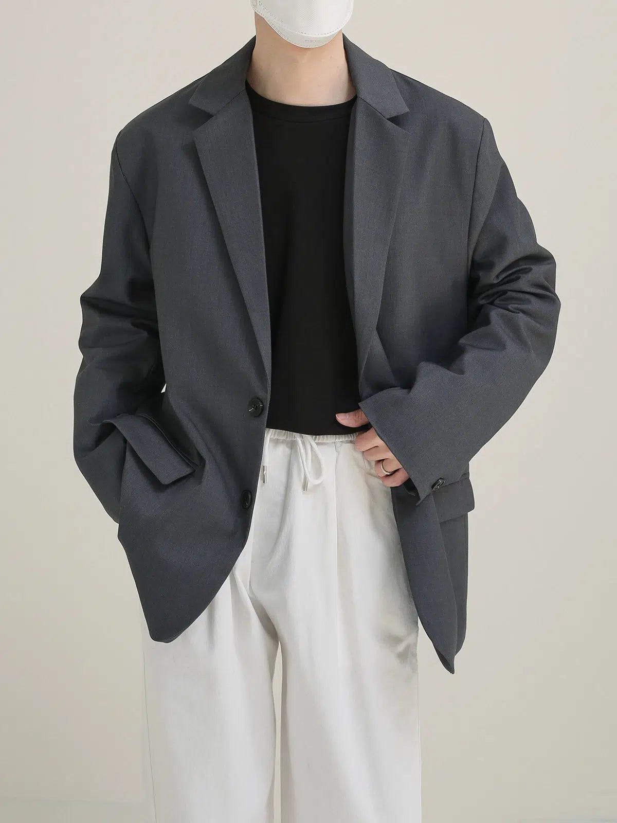 Zhou Boxy Cut Lapel Blazer-korean-fashion-Blazer-Zhou's Closet-OH Garments