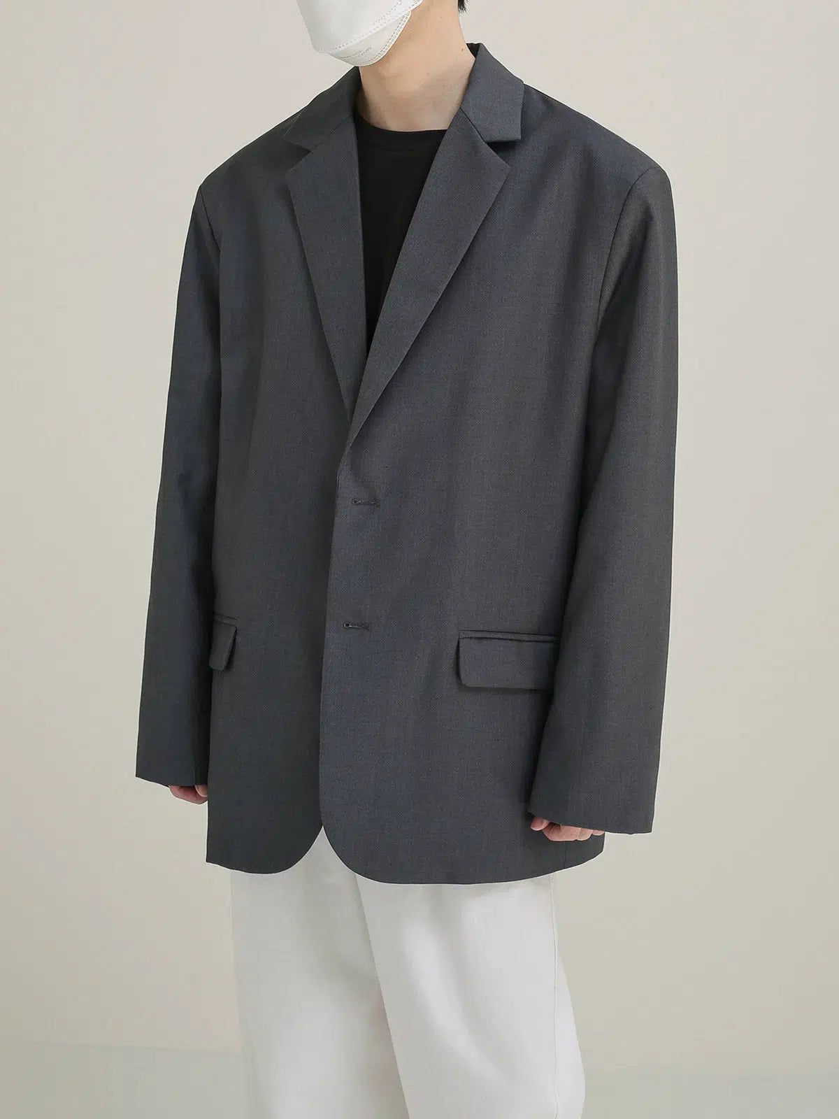 Zhou Boxy Cut Lapel Blazer-korean-fashion-Blazer-Zhou's Closet-OH Garments