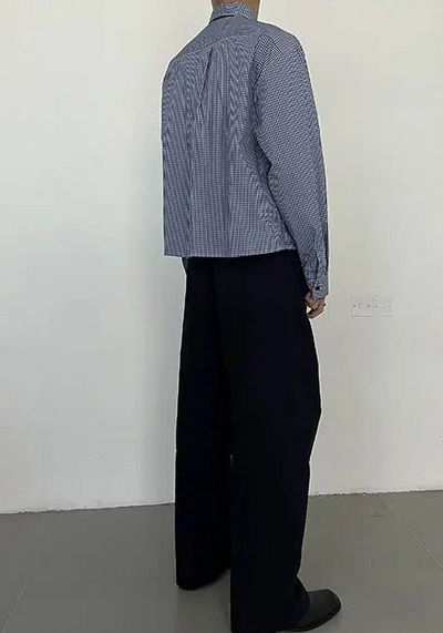 Zhou Boxy Cut Plaid Buttoned Shirt-korean-fashion-Shirt-Zhou's Closet-OH Garments