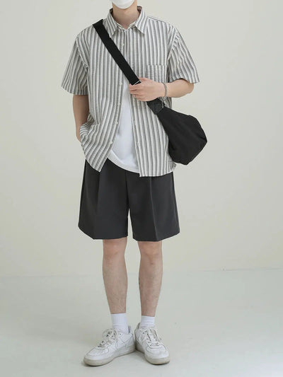 Zhou Boyish Stripes Shirt-korean-fashion-Shirt-Zhou's Closet-OH Garments