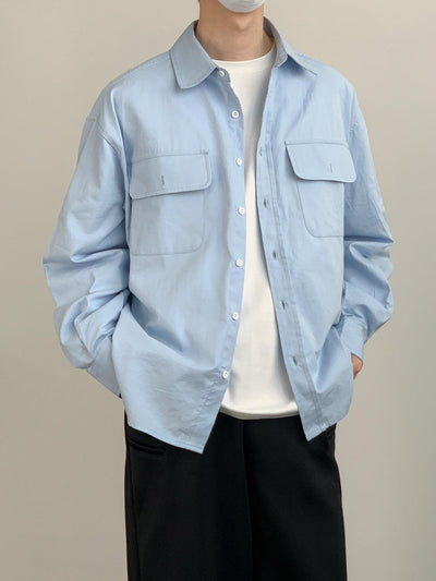 Zhou Breathable Flap Pocket Shirt-korean-fashion-Shirt-Zhou's Closet-OH Garments