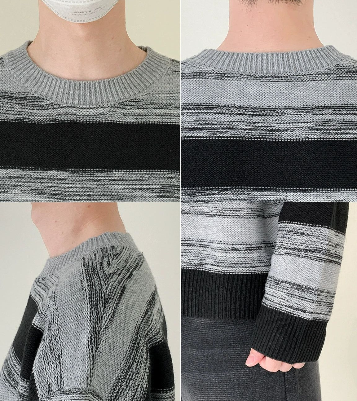 Zhou Brush Strokes Striped Sweater-korean-fashion-Sweater-Zhou's Closet-OH Garments