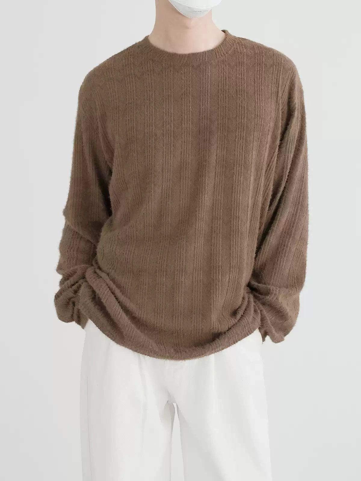 Zhou Brushed Striped Relaxed Fit Sweater-korean-fashion-Sweater-Zhou's Closet-OH Garments