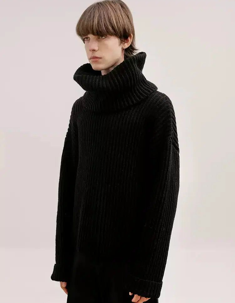 Zhou Built-In Scarf Wool Sweater-korean-fashion-Sweater-Zhou's Closet-OH Garments