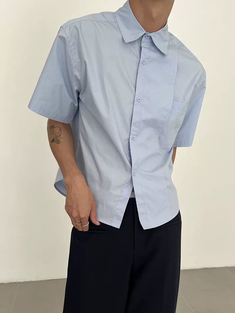 Zhou Button-Down Clean Fit Shirt-korean-fashion-Shirt-Zhou's Closet-OH Garments