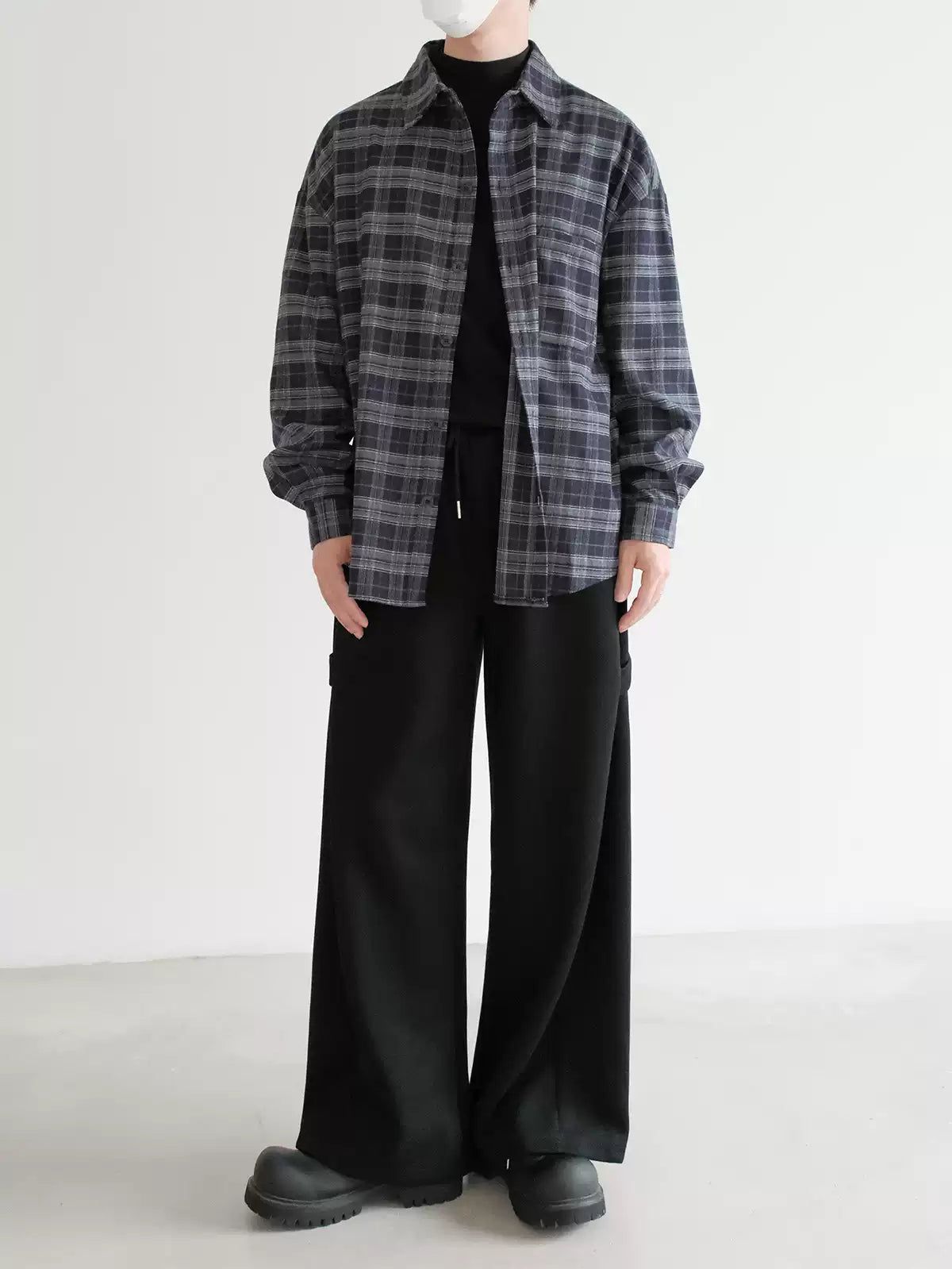 Zhou Button-Front Plaid Shirt-korean-fashion-Shirt-Zhou's Closet-OH Garments