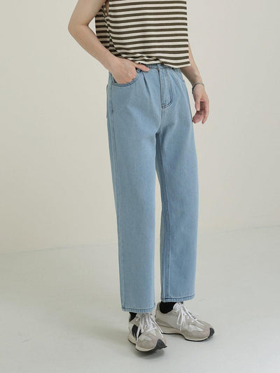 Zhou Buttoned and Cropped Jeans-korean-fashion-Jeans-Zhou's Closet-OH Garments