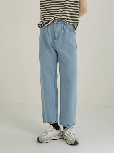 Zhou Buttoned and Cropped Jeans-korean-fashion-Jeans-Zhou's Closet-OH Garments