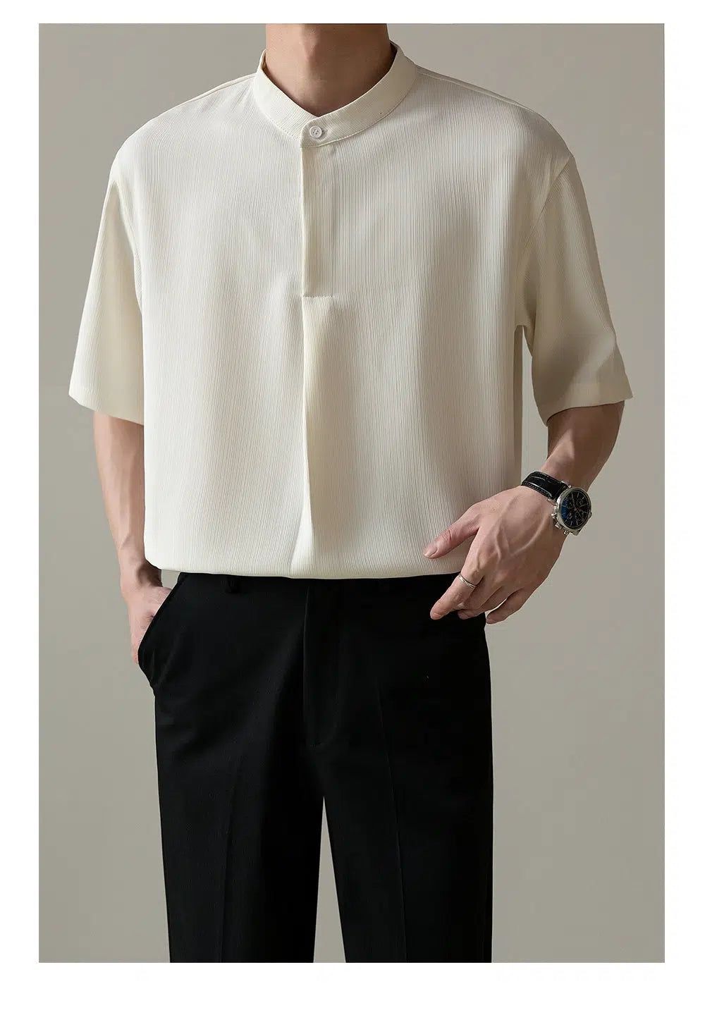 Zhou Buttoned Collar Polo-korean-fashion-Polo-Zhou's Closet-OH Garments