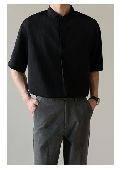 Zhou Buttoned Collar Polo-korean-fashion-Polo-Zhou's Closet-OH Garments