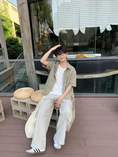 Zhou Buttoned Pockets Cargo Pants-korean-fashion-Pants-Zhou's Closet-OH Garments