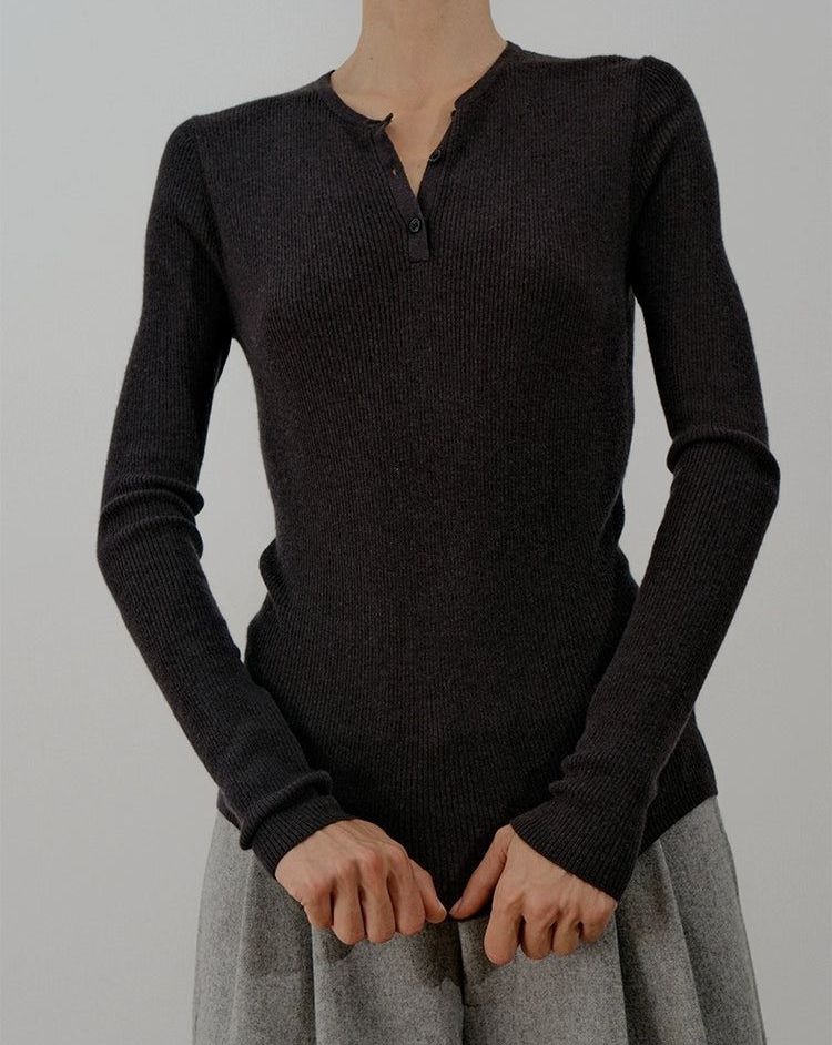 Zhou Buttoned Tight Fit Sweater-korean-fashion-Sweater-Zhou's Closet-OH Garments