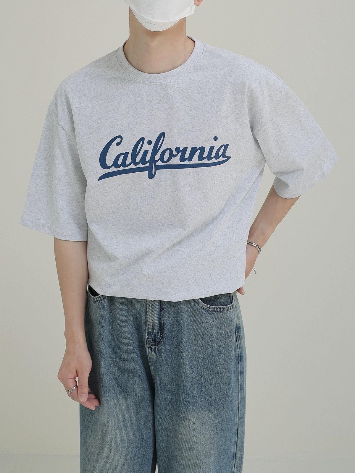 Zhou California Text Print T-Shirt-korean-fashion-T-Shirt-Zhou's Closet-OH Garments