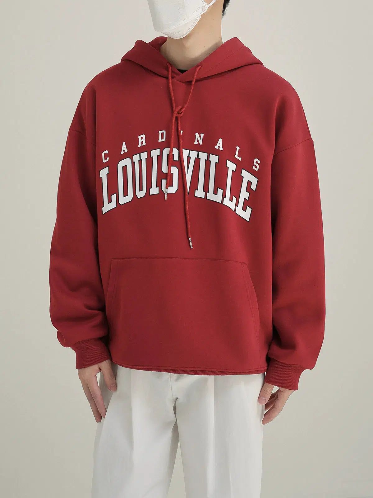 Zhou Cardinals Louisville Text Hoodie-korean-fashion-Hoodie-Zhou's Closet-OH Garments