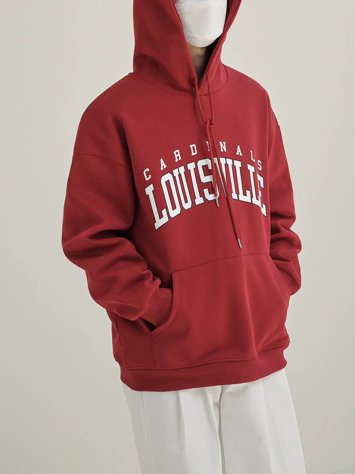 Zhou Cardinals Louisville Text Hoodie-korean-fashion-Hoodie-Zhou's Closet-OH Garments