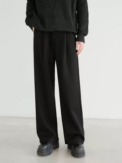 Zhou Casual Buttoned Pleats Trousers-korean-fashion-Trousers-Zhou's Closet-OH Garments