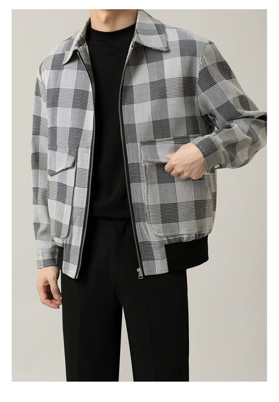 Zhou Casual Check Pocket Jacket-korean-fashion-Jacket-Zhou's Closet-OH Garments